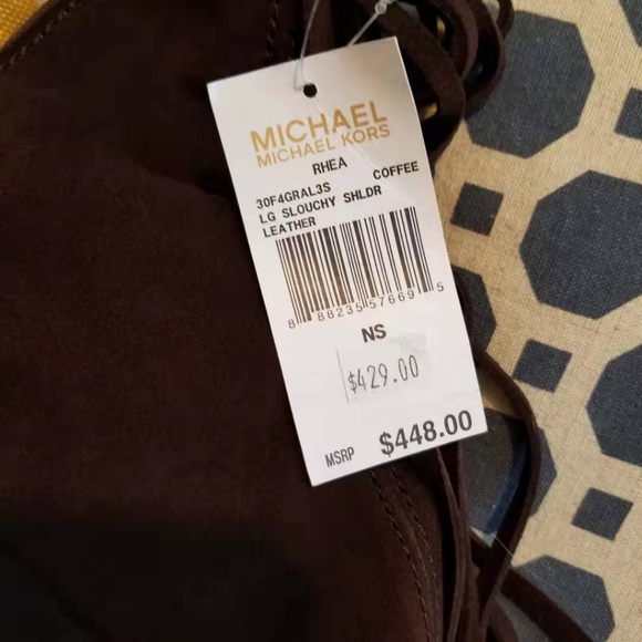 Michael Kors Handbag Rhea Large Suede Shoulder Bag - Picture 5 of 8